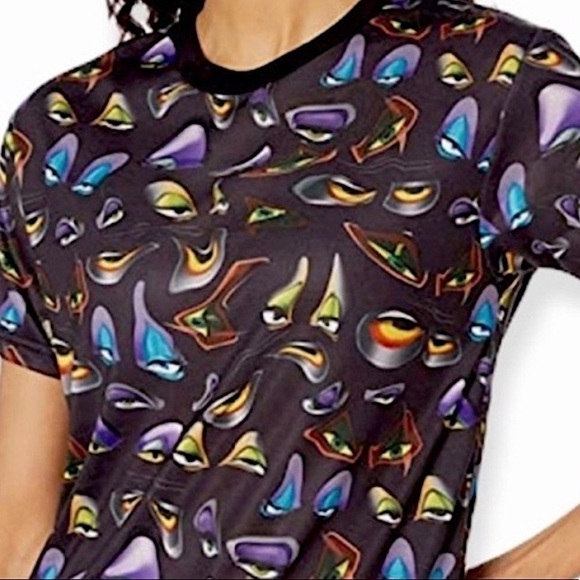 Disney Villains vs Heidi Klum Eyes Boxy Band Tee Shirt New Medium - Picture 2 of 7